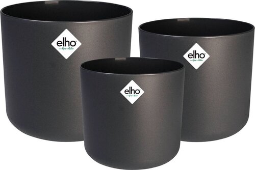 Elho B.for Soft Rond - Bloempotten voor Binnen - 100% Gerecycled Plastic - Set van 3 - Ø 14, 16, 18 