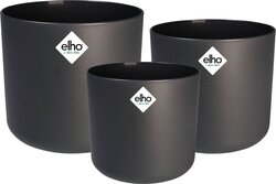 Elho B.for Soft Rond - Bloempotten voor Binnen - 100% Gerecycled Plastic - Set van 3 - Ø 14, 16, 18 