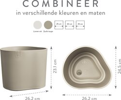 Elho Eden 25-Ø 24.5 x H 23.1cm-zacht taupe-100% gerecycled plastic-binnen & buiten - afbeelding 7