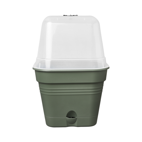 Elho Green Basics Kweekpot Vierk. Allin1 25 - Bloempot - Kleur: Blad Groen - Kweken En Oogsten - Ø 2