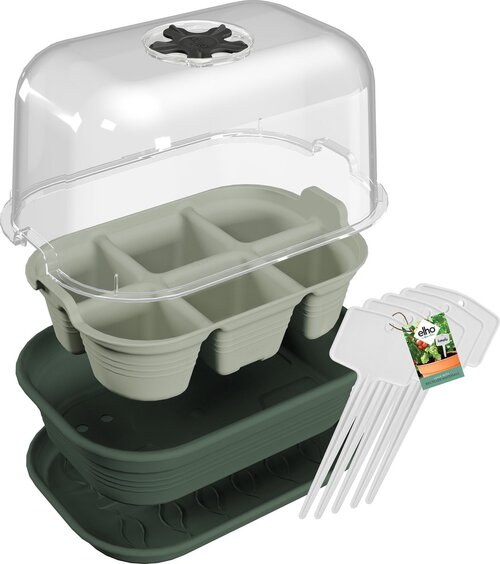 Elho Green Basics Kweekset - Complete Kweekset voor Binnen en Buiten - 100% Gerecycled Plastic - Mul