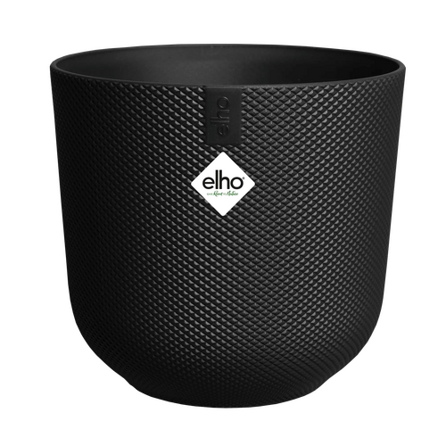 Elho Jazz Rond Mini 9 - Zwart - L 9 x B  x H 9 cm - Binnen - 100% gerecycled