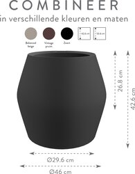 Elho June Split Low 46 - Ø 46 x H 42 cm - Binnen en Buiten - 100% gerecycled - afbeelding 7