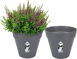 Elho Loft Urban Rond 30 - Plantenpot voor Buiten met Waterreservoir - Set van 2 - Ø 29 x H 30.5 cm -