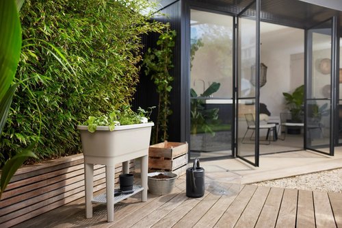 Elho Noa Kweektafel - Plantenbak - Kleur: Warm Grijs - Kweken En Oogsten - L 38.7 x W 78.5 x H 34.2 - afbeelding 1