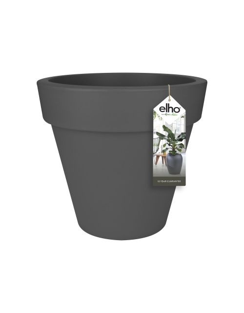 Elho Pure Round 40 - Bloempot - Antraciet - Binnen & Buiten  - Ø 39 x H 35.7 cm