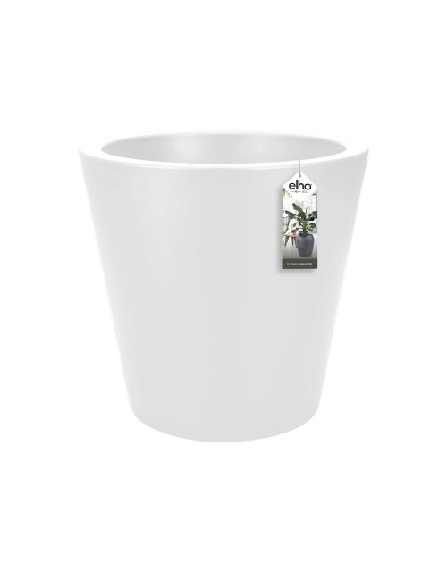 Elho Pure Straight Round 50 - Bloempot - Wit - Binnen & Buiten  - Ø 49.5 x H 51 cm