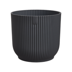 Elho Vibes Fold Rond 16 - Zwart - L 16 x B  x H 15 cm - Binnen - 100% gerecycled