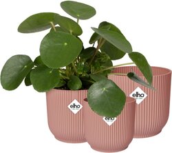 Elho Vibes Fold Rond - Bloempotten voor Binnen - 100% Gerecycled Plastic - Set van 3 - Ø 14, 16, 18  - afbeelding 1