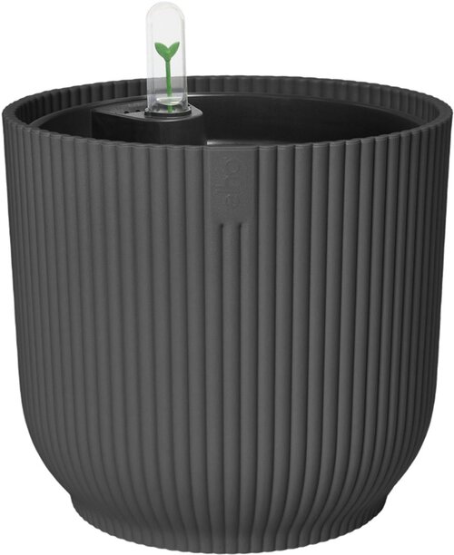 Elho Vibes Fold Rond met Self-Watering Insert - Bloempot met Watermeter - 100% Gerecycled Plastic 