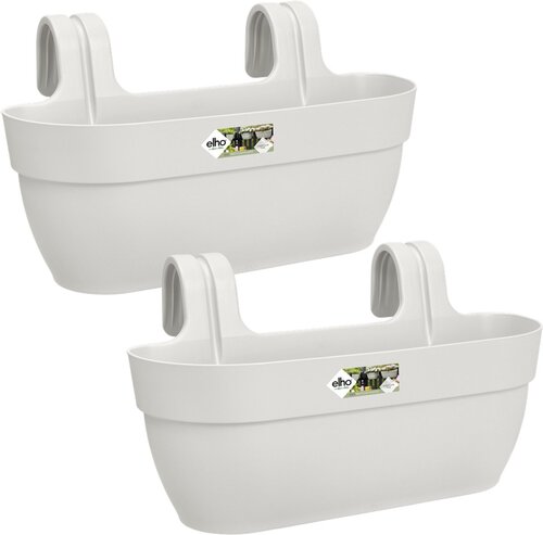 Elho Vibia Campana Easy Hanger L - Balkonbakken met Ophanging - 100% Gerecycled Plastic - Set van 2 
