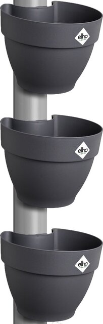 Elho Vibia Campana Regenpijpbakje - Bloempotten voor Regenpijp - 100% Gerecycled Plastic - Set van 3