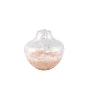 PTMD Enrikas Brown glass bulb vase shaped round