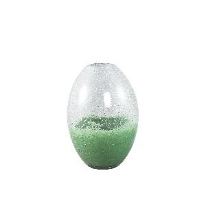 PTMD Enrikas Green glass bulb vase round high