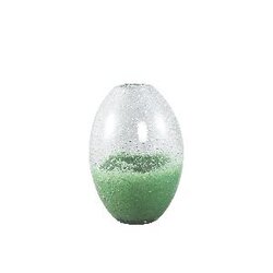 PTMD Enrikas Green glass bulb vase round high