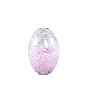 PTMD Enrikas Purple glass bulb vase round high