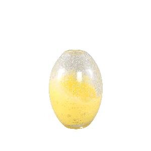 PTMD Enrikas Yellow glass bulb vase round high