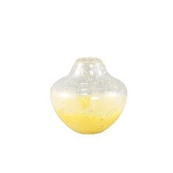PTMD Enrikas Yellow glass bulb vase shaped round