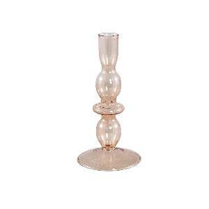 PTMD Enzio Light Brown glass candleholder S