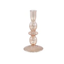 PTMD Enzio Light Brown glass candleholder S