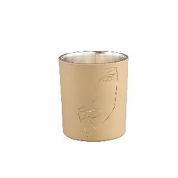 PTMD Esha Beige glass tealight woman face round