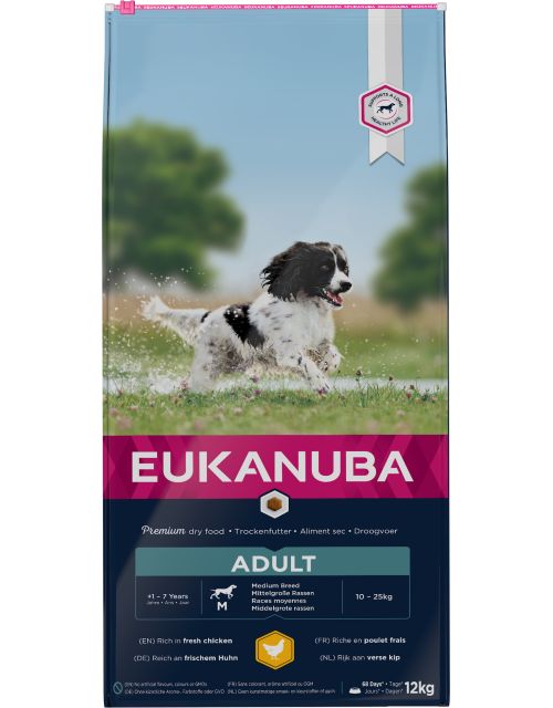 Eukanuba dog adult medium chicken  12 KG