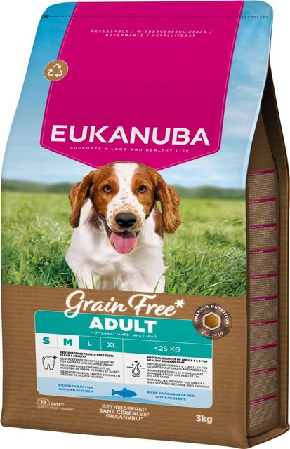 Eukanuba H.voer gn free drg adlt s/m zeevis 3kg