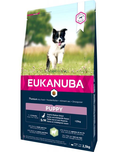 Eukanuba Pup&Jr Sm - Med Lamb & Rice  2,5 KG