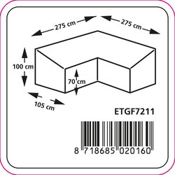 Eurotrail loungesethoes l ca 270x270x100cm grijs - afbeelding 5