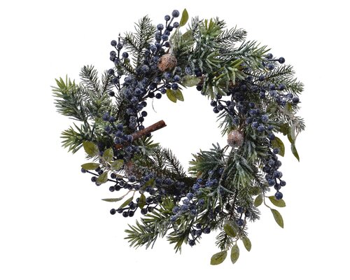 Everlands Bl berry krans blue berries binnen dia40cm x H.11cm