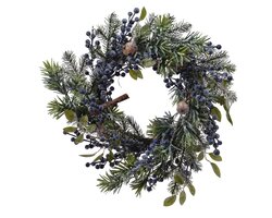 Everlands Bl berry krans blue berries binnen dia40cm x H.11cm