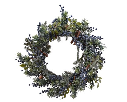 Everlands Bl berry krans blue berries binnen dia60cm x H.12cm