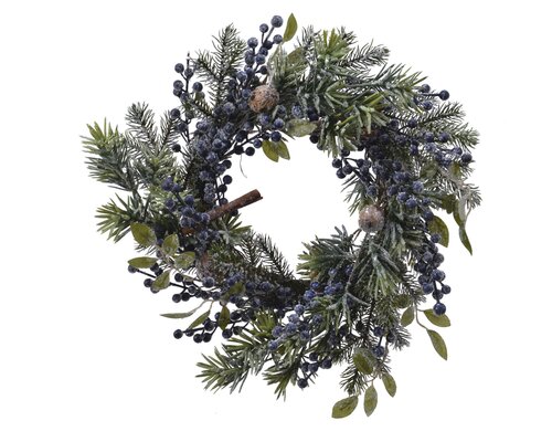 Everlands Bl berry krans frosted blue berries binnen
