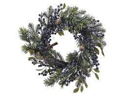 Everlands Bl berry krans frosted blue berries binnen