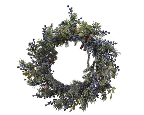 Everlands Bl berry krans frosted blue berries binnen