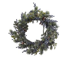 Everlands Bl berry krans frosted blue berries binnen