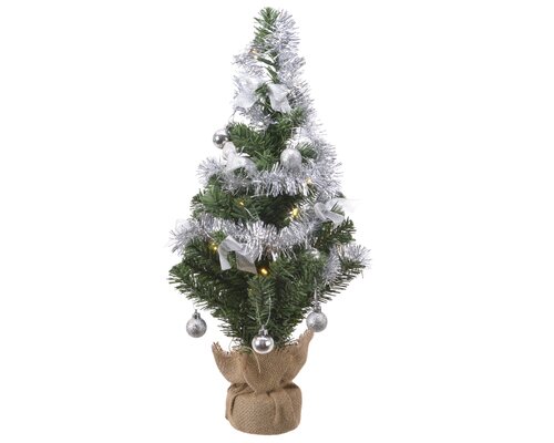 Everlands Diy mini boom silver decoration LED BO binnen - afbeelding 1