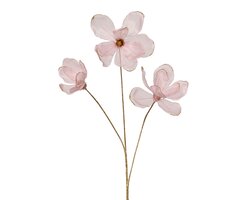 Everlands Magnolia polyester gold glitter 3 flower head spray