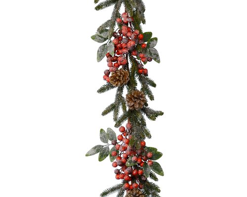 Everlands Slinger pinecones, red berries binnen L.176cm x W.15cm x H.9cm