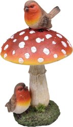 Farmwood Paddenstoel met vogels l8b8h16cm