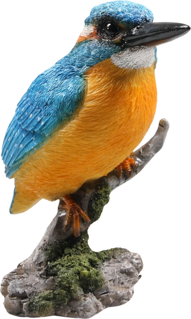 Farmwood Vogel ijsvogel op stam l9b9h15cm