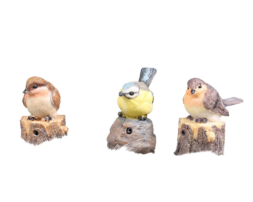 Farmwood Vogel m/muziek l9b6h10cm 3 assorti