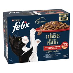 Felix Kattenvoer Nat Heerlijke Plakjes in Gelei Farm Selectie 12 x 80 gr