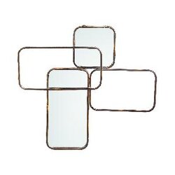 PTMD Feros Brass iron mirror overlay reactangles
