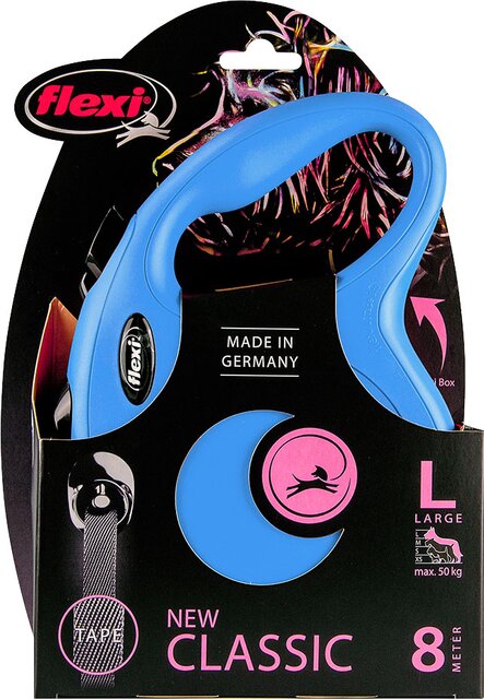 FLEXI ROLLIJN CLASSIC TAPE L BLAUW 8 METER