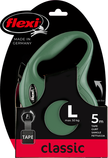 FLEXI ROLLIJN CLASSIC TAPE L OLIJF GROEN 5 MTR