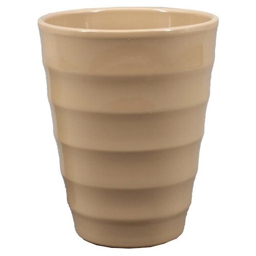 Floran Orchideevaas ribbel d14h17cm taupe