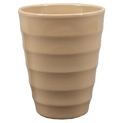 Floran Orchideevaas ribbel d14h17cm taupe