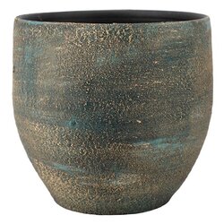 Floran Pot madeira d17h16cm blauw goud