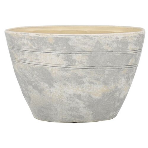 Floran Pot milou ovaal 33x13x22cm grijs 2x